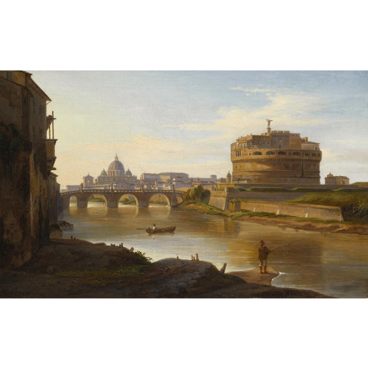 Dipinto: Coppia di vedute: Il Tevere a Castel Sant'Angelo (I)